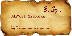 Bácsi Szabolcs névjegykártya