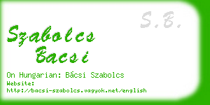 szabolcs bacsi business card